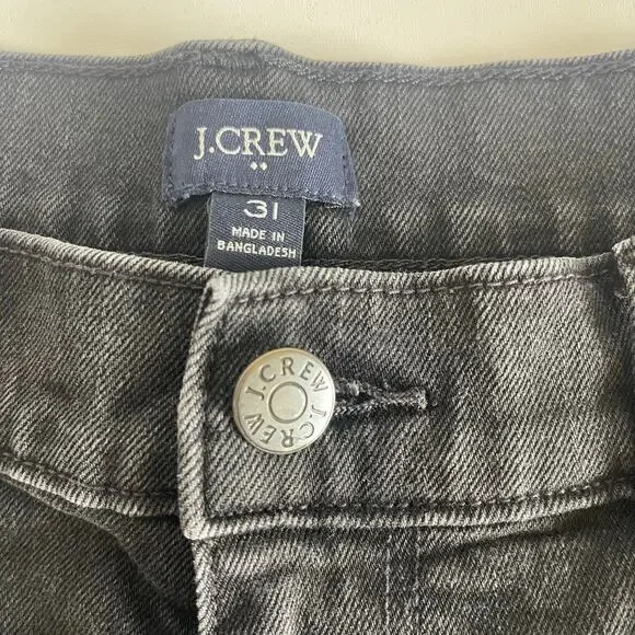 J. Crew High-Rise Mid Length Cutoff RW Hem Denim Short Washed Black - Size 31 - Picture 5 of 6